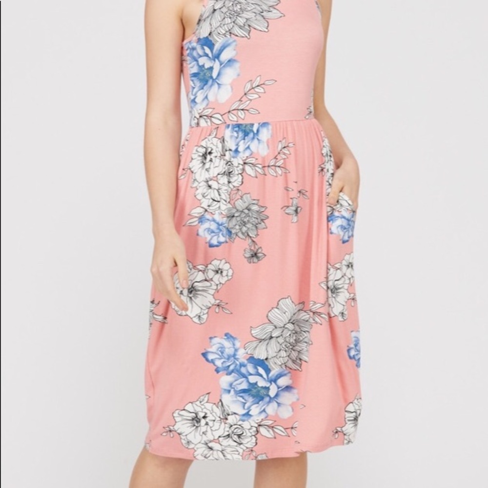 🙌🏻NWT pocket floral tank dress boutique USA Made - Picture 3 of 6